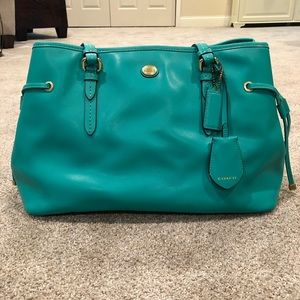 Teal Green Leather Coach Purse